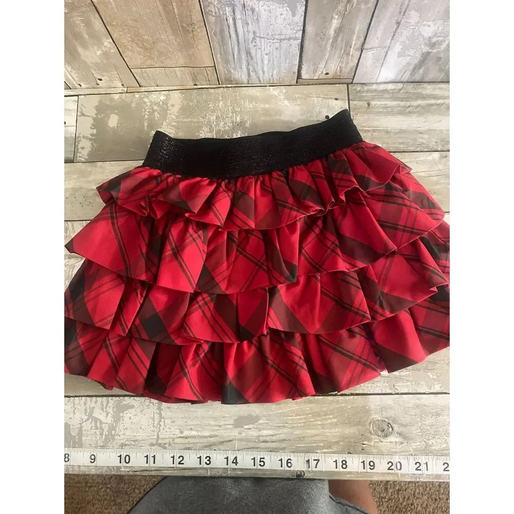 Ralph Lauren red and black holiday plaid ruffle skirt 4T